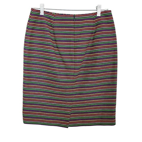 Talbots Petites 2 Piece Pencil Skirt Suit Set Sz 4P Rainbow Striped Fun Career - Picture 7 of 15